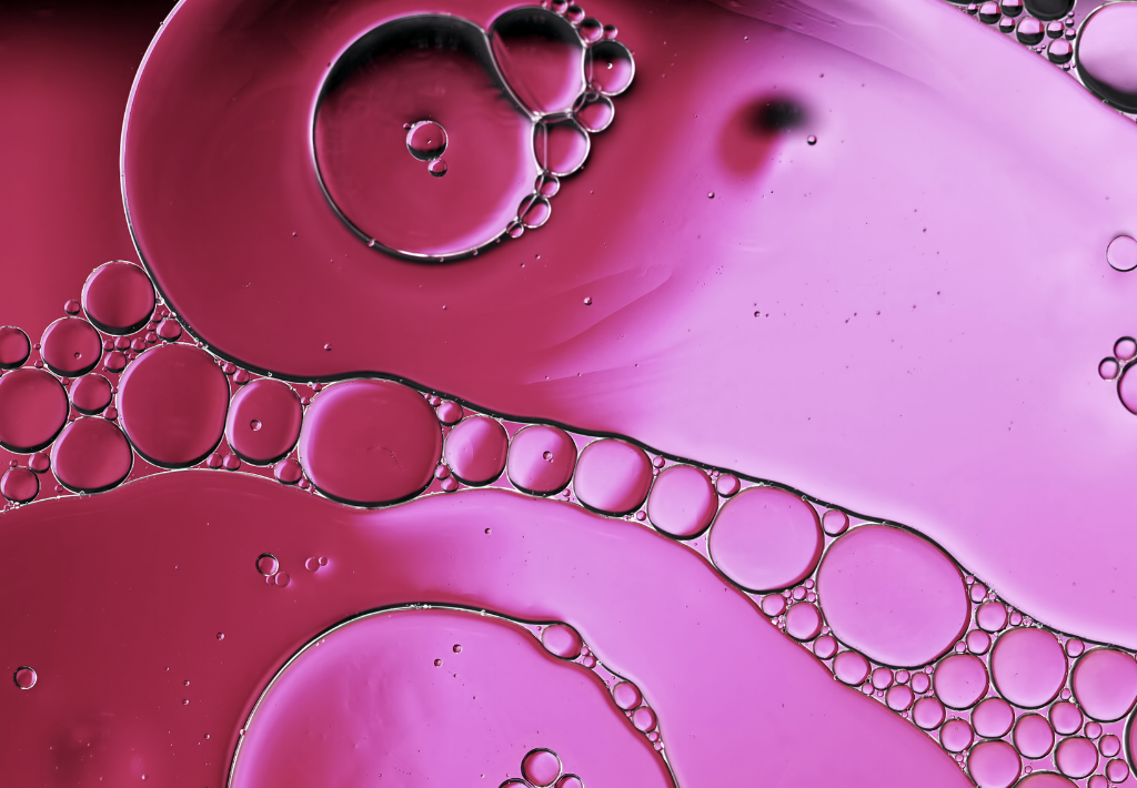 a pinkish bubbly blob seen under a microscope resembles the plant based ingredients used for Bioidentical Hormone Replacement For Women.