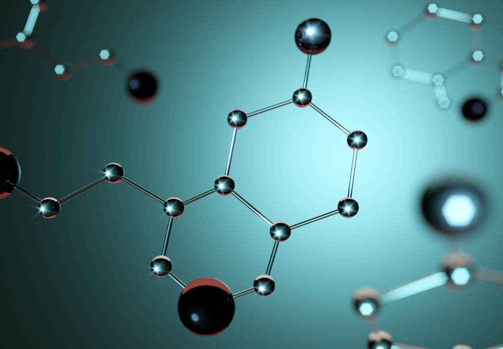 against a green background we see various glass like chemical compund molecule structures that look like bhrt for men.